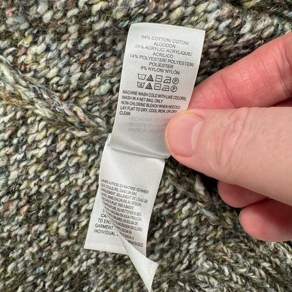 Lucky Brand Open Front Cardigan Sweater Womens Large Green Brown - Picture 8 of 10